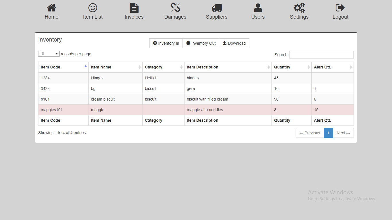 Bussinessea - Basic Inventory Management System